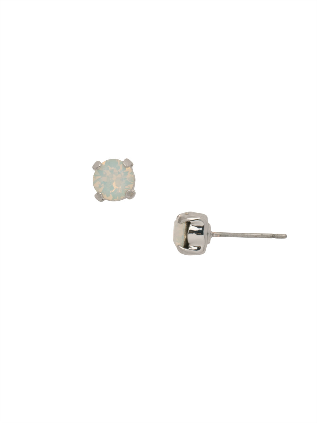 Jayda Stud Earrings - EDN32PDWO - <p>The Jayda Stud Earrings are the perfect every day wardrobe staple. A round crystal nestles perfectly in a metal plated post with four prongs. </p><p>Need help picking a stud? <a href="https://www.sorrelli.com/blogs/sisterhood/round-stud-earrings-101-a-rundown-of-sizes-styles-and-sparkle">Check out our size guide!</a> From Sorrelli's White Opal collection in our Palladium finish.</p>