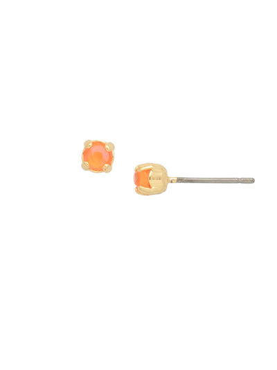June Stud Earrings - EDN33BGETO - <p>The June Stud Earrings feature a tiny round cut crystal on a post, perfect to wear alone for a touch of sparkle or layered in your ear for a trendy, layered look. From Sorrelli's Electric Orange collection in our Bright Gold-tone finish.</p>