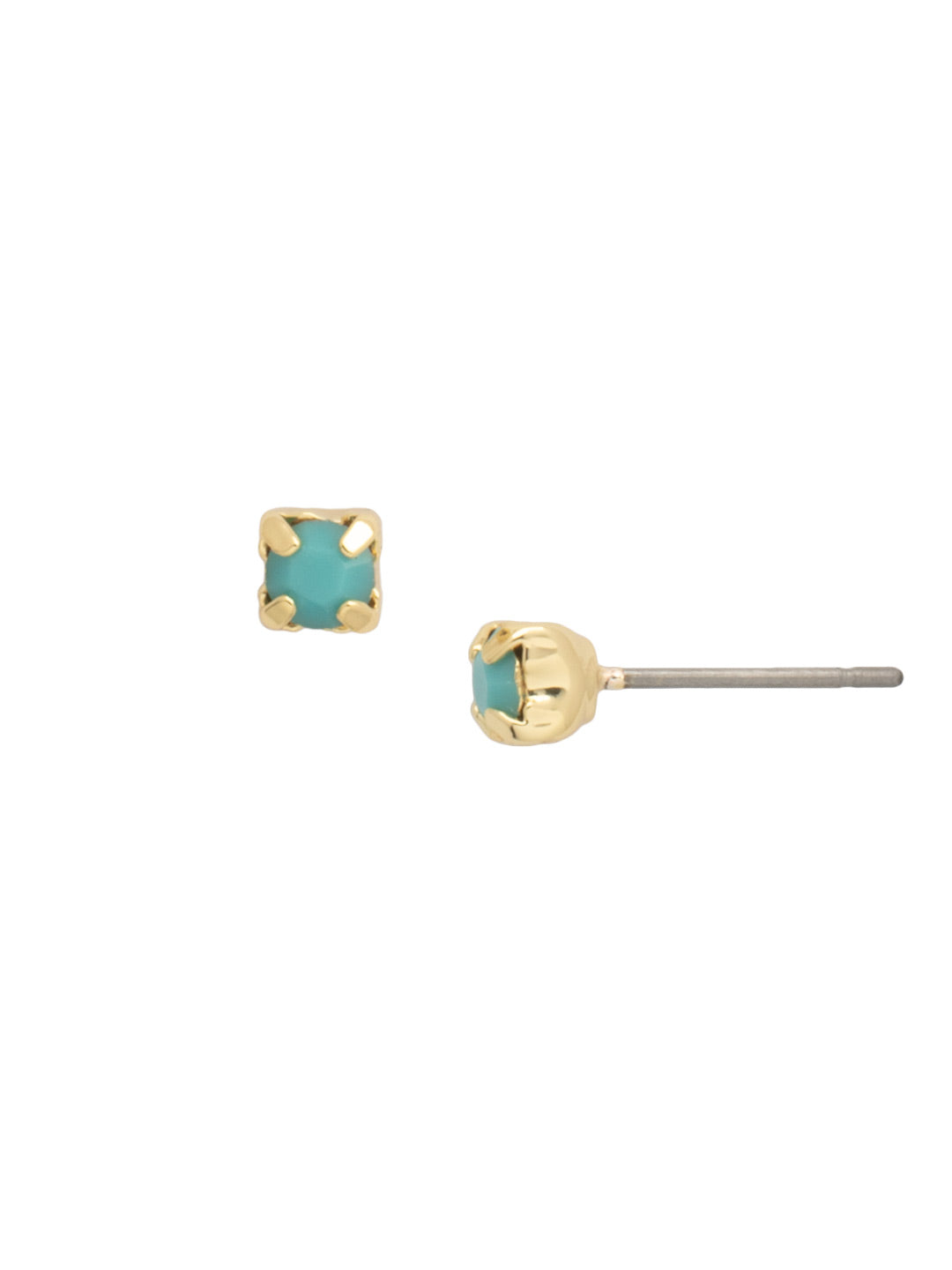 June Stud Earrings - EDN33BGSTO - <p>The June Stud Earrings feature a tiny round cut crystal on a post, perfect to wear alone for a touch of sparkle or layered in your ear for a trendy, layered look. From Sorrelli's Santorini collection in our Bright Gold-tone finish.</p>