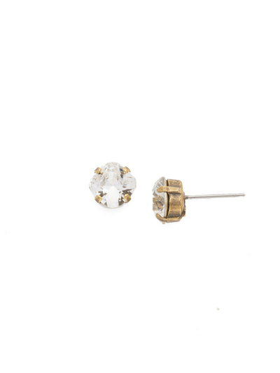 One and Only Stud Earring - EDN3AGCRY - <p>The one and only style you need for your favorite everyday look! A delicate and classic four-pronged setting highlights the beautiful cut of this crystal. From Sorrelli's Crystal collection in our Antique Gold-tone finish.</p>