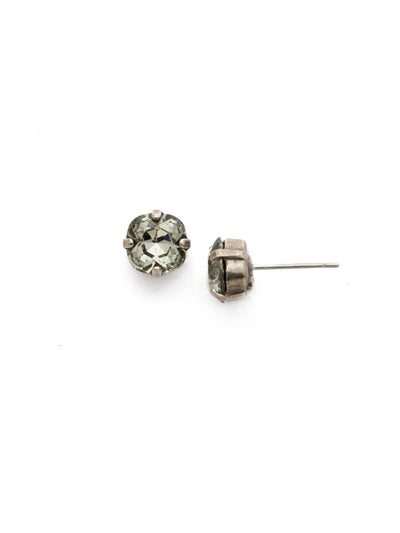 One and Only Stud Earring - EDN3ASCRO - The one and only style you need for your favorite everyday look! A delicate and classic four-pronged setting highlights the beautiful cut of this crystal. From Sorrelli's Crystal Rock collection in our Antique Silver-tone finish.