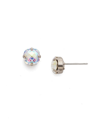 One and Only Stud Earring - EDN3ASETP - The one and only style you need for your favorite everyday look! A delicate and classic four-pronged setting highlights the beautiful cut of this crystal. From Sorrelli's Electric Pink collection in our Antique Silver-tone finish.