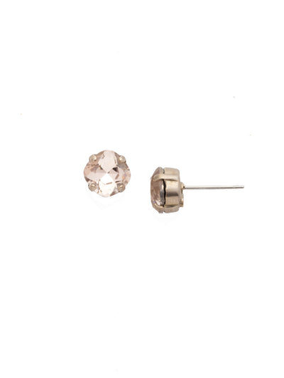 One and Only Stud Earring - EDN3ASSBL - The one and only style you need for your favorite everyday look! A delicate and classic four-pronged setting highlights the beautiful cut of this crystal. From Sorrelli's Satin Blush collection in our Antique Silver-tone finish.