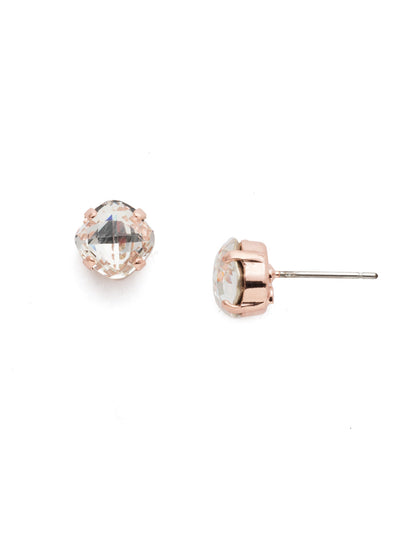 One and Only Stud Earring - EDN3RGCAZ - The one and only style you need for your favorite everyday look! A delicate and classic four-pronged setting highlights the beautiful cut of this crystal. From Sorrelli's Crystal Azure collection in our Rose Gold-tone finish.