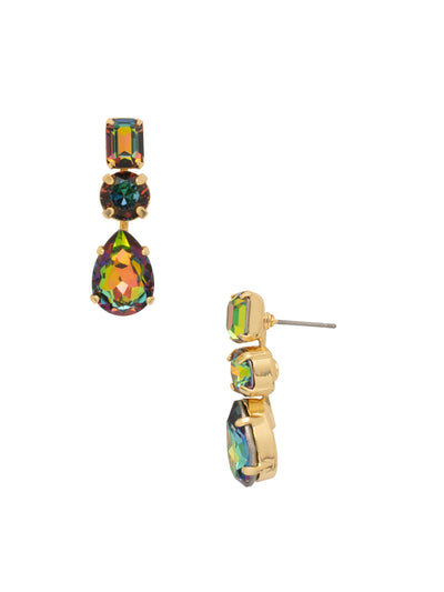 Polished Pear Dangle Earrings - EDN74BGVO - <p>Emerald, round &amp; pear - all in a row for a pretty, polished feel! From Sorrelli's Volcano collection in our Bright Gold-tone finish.</p>