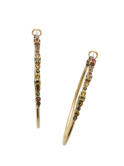 Hoopla Hoop Earrings - EDN79AGVO - <p>Worth making a fuss over, these crystal hoop earrings make a statement without feeling heavy and that's what the hoopla is about! From Sorrelli's Volcano collection in our Antique Gold-tone finish.</p>