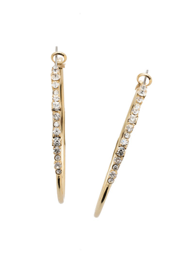 Hoopla Hoop Earrings - EDN79BGCRY - <p>Worth making a fuss over, these crystal hoop earrings make a statement without feeling heavy and that's what the hoopla is about! From Sorrelli's Crystal collection in our Bright Gold-tone finish.</p>