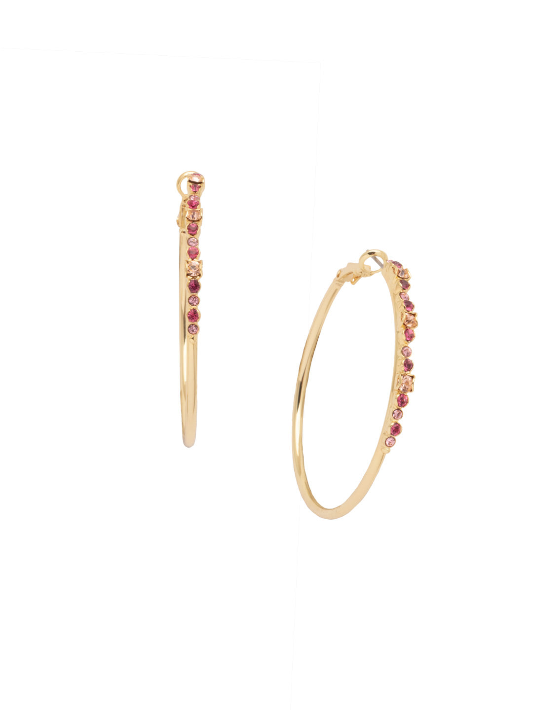 Hoopla Hoop Earrings - EDN79BGFSK - <p>Worth making a fuss over, these crystal hoop earrings make a statement without feeling heavy and that's what the hoopla is about! From Sorrelli's First Kiss collection in our Bright Gold-tone finish.</p>