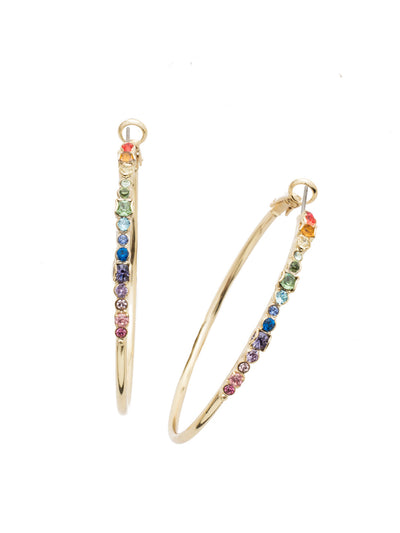 Hoopla Hoop Earrings - EDN79BGPRI - <p>Worth making a fuss over, these crystal hoop earrings make a statement without feeling heavy and that's what the hoopla is about! From Sorrelli's Prism collection in our Bright Gold-tone finish.</p>
