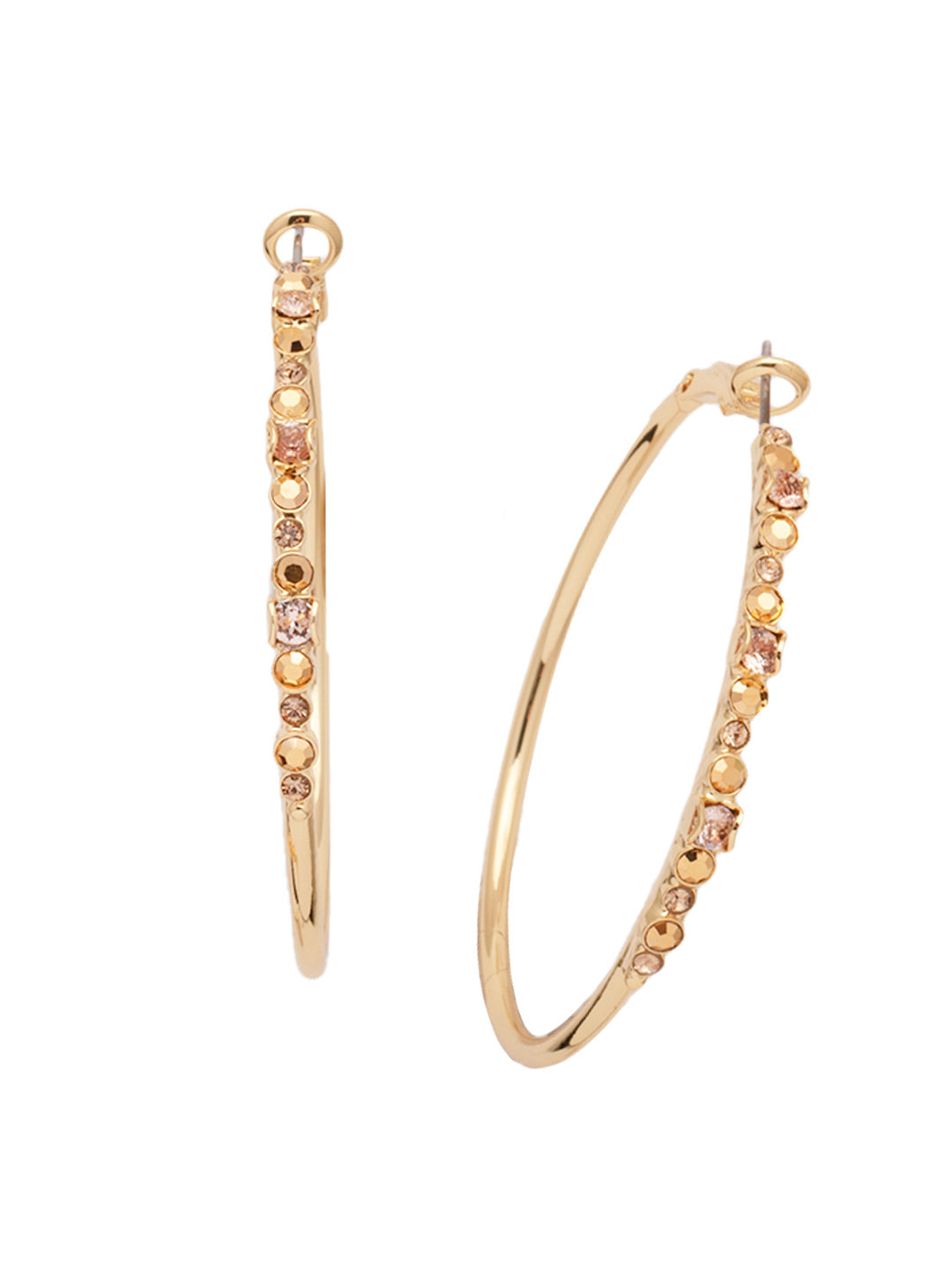 Hoopla Hoop Earrings - EDN79BGRSU - <p>Worth making a fuss over, these crystal hoop earrings make a statement without feeling heavy and that's what the hoopla is about! From Sorrelli's Raw Sugar collection in our Bright Gold-tone finish.</p>