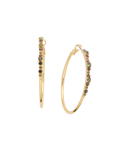 Hoopla Hoop Earrings - EDN79BGVO - <p>Worth making a fuss over, these crystal hoop earrings make a statement without feeling heavy and that's what the hoopla is about! From Sorrelli's Volcano collection in our Bright Gold-tone finish.</p>