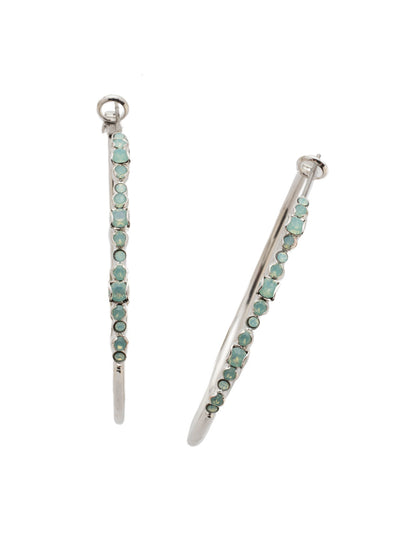 Hoopla Hoop Earrings - EDN79RHPAC - Worth making a fuss over, these crystal hoop earrings make a statement without feeling heavy and that's what the hoopla is about! From Sorrelli's Pacific Opal collection in our Palladium Silver-tone finish.