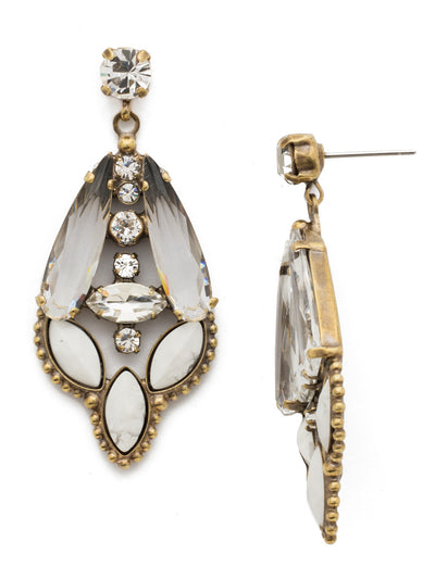 Brilliant Boho Earring - EDN97AGCRY - <p>A fun design perfect for everyday styling! The unique combination of crystals and cabochons creates this bohemian vibe. From Sorrelli's Crystal collection in our Antique Gold-tone finish.</p>