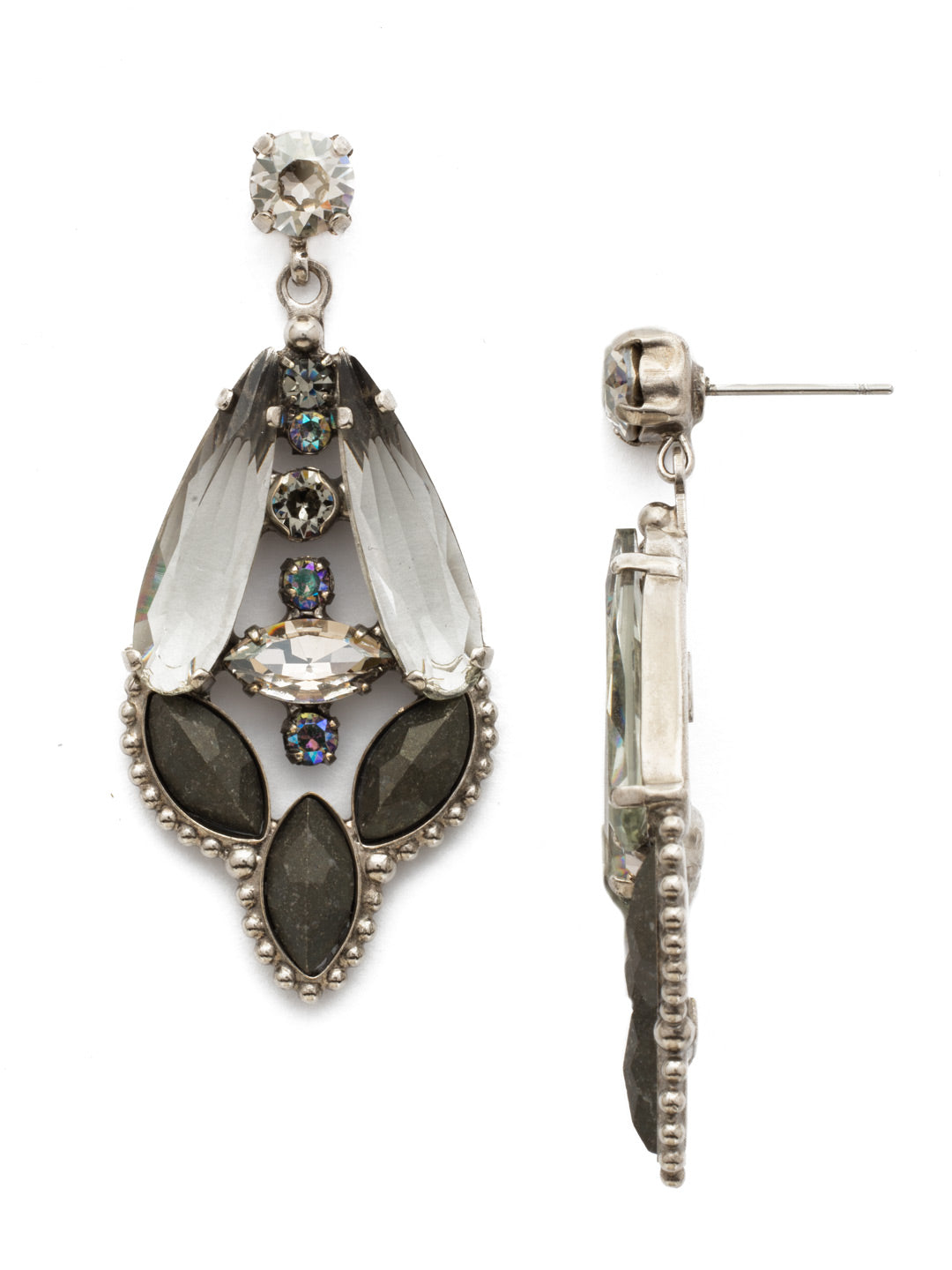 Brilliant Boho Earring - EDN97ASCRO - <p>A fun design perfect for everyday styling! The unique combination of crystals and cabochons creates this bohemian vibe. From Sorrelli's Crystal Rock collection in our Antique Silver-tone finish.</p>