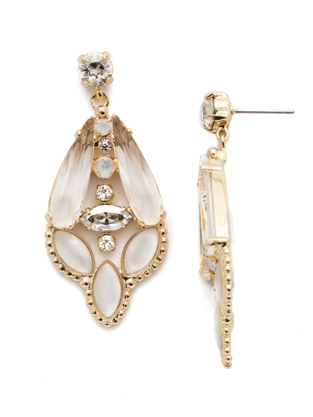 Brilliant Boho Earring - EDN97BGCLA - A fun design perfect for everyday styling! The unique combination of crystals and cabochons creates this bohemian vibe.