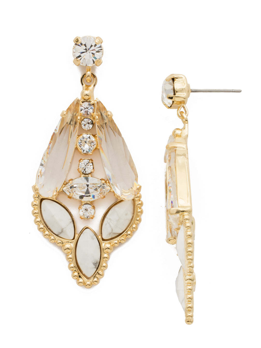 Brilliant Boho Earring - EDN97BGCRY - <p>A fun design perfect for everyday styling! The unique combination of crystals and cabochons creates this bohemian vibe. From Sorrelli's Crystal collection in our Bright Gold-tone finish.</p>