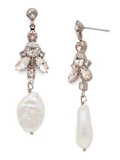 Ingenue Earring - EDP15ASPLS - Sophisticated, yet sweet! This darling drop style features an elongated pear crystal set beneath a stunning crystal cluster.