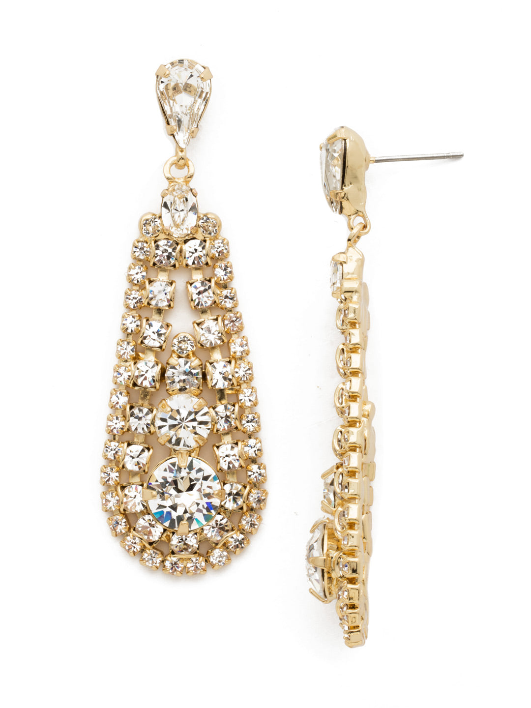 In the Loop Earring - EDP6BGCRY - A surefire stunner, this earring features rows of stacked round cut crystals looping in a central pattern of brilliant cut stones.