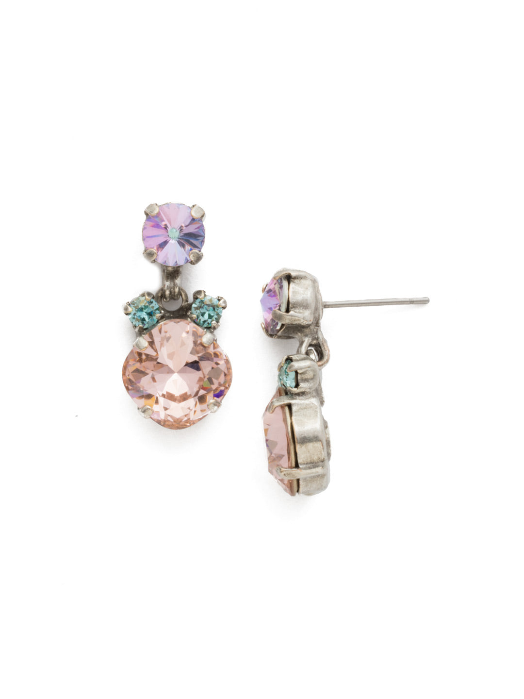 Balsam Earring - EDQ15ASLPA - A pretty pattern of cushion cut and round crystals. Vintage-inspired styling at its finest!