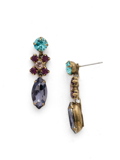 Perfect Harmony Drop Earring - EDQ23AGJT - Classic styling shines through with a central navette cut crystal set beneath a pattern or round stones.
