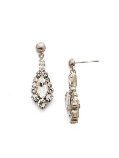 Rue Earring - EDQ30ASCRY - <p>A central navette is surrounded with delicate round stones for a look that's dainty and demure. From Sorrelli's Crystal collection in our Antique Silver-tone finish.</p>