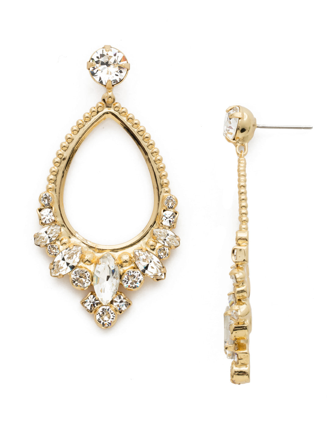 Noveau Navette Statement Earring - EDQ31BGCRY - <p>A modern, yet classic style that incorporates a mixture of crystal shapes on an open setting detailed with delicate metal edging. From Sorrelli's Crystal collection in our Bright Gold-tone finish.</p>