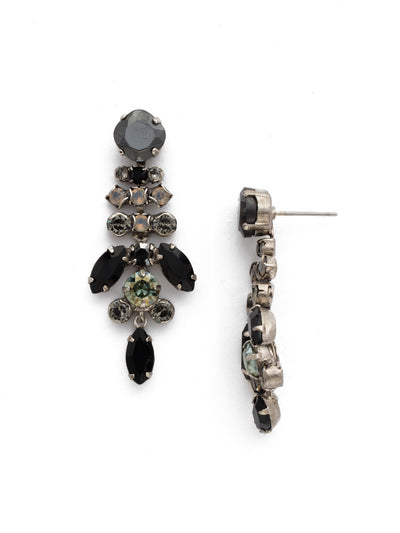 Perfect Harmony Chandelier Earring - EDQ32ASBON - <p>A gorgeous chandelier style featuring a unique pattern of cushion, round and navette-cut crystals. From Sorrelli's Black Onyx collection in our Antique Silver-tone finish.</p>