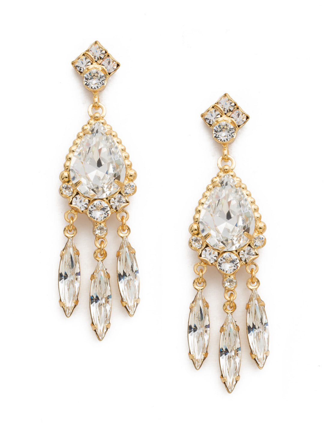 Primrose Earring - EDQ34BGCRY - <p>Our take on the tassel trend, the primrose earring offers lots of movement with three dangling marquise cut crystals hanging from a central pear-cut stone. From Sorrelli's Crystal collection in our Bright Gold-tone finish.</p>