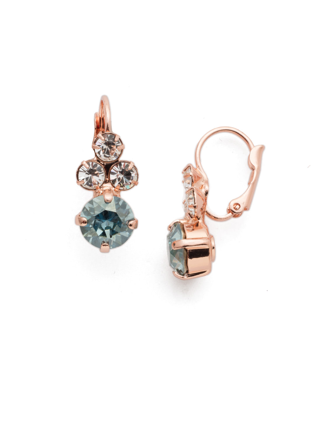 Wisteria Dangle Earrings - EDQ36RGCAZ - Round and round we go with a linear pattern of circular crystals. From Sorrelli's Crystal Azure collection in our Rose Gold-tone finish.