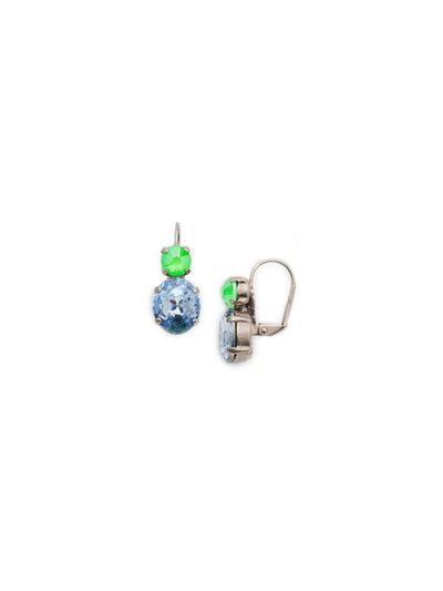 Darling Duo Dangle Earring - EDQ40ASBWB - <p>A oval cut crystal topped with a sparkling round make a darling duo that works for everyday wear. From Sorrelli's Bluewater Breeze collection in our Antique Silver-tone finish.</p>