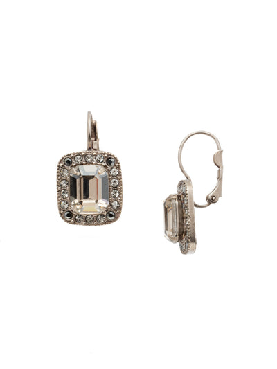 Opulent Octagon Dangle Earrings - EDQ50ASCRO - <p>A central crystal surrounded by petite gems in a rectangular setting. From Sorrelli's Crystal Rock collection in our Antique Silver-tone finish.</p>
