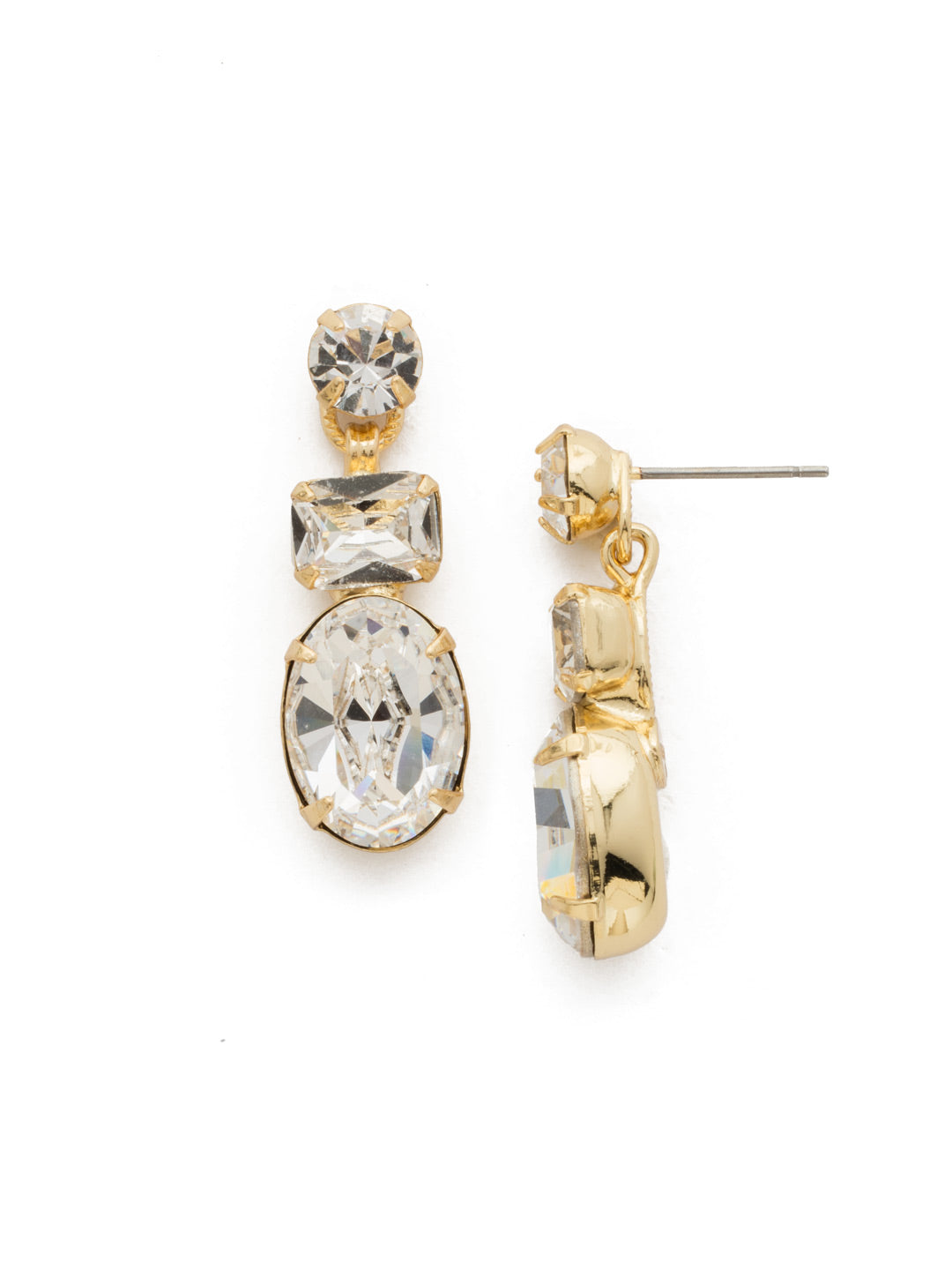 Forget-Me-Not Dangle Earring - EDQ6BGCRY - <p>A central oval stone is highlighted by emerald and round cut crystals in this classic design. From Sorrelli's Crystal collection in our Bright Gold-tone finish.</p>