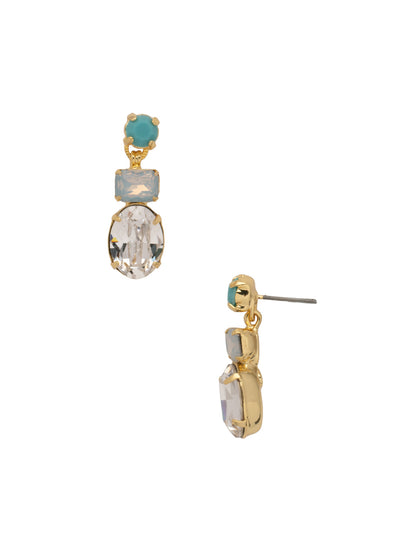 Forget-Me-Not Dangle Earring - EDQ6BGSTO - <p>A central oval stone is highlighted by emerald and round cut crystals in this classic design. From Sorrelli's Santorini collection in our Bright Gold-tone finish.</p>