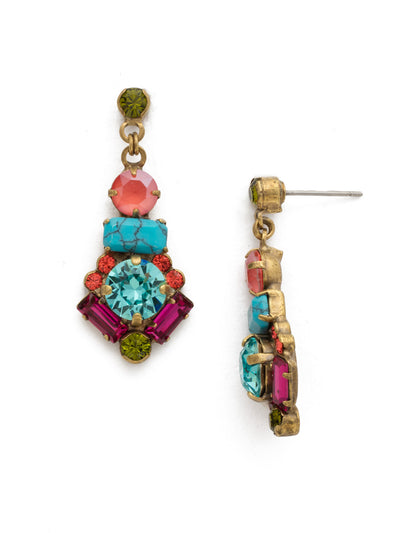 Constantia Earring - EDR16AGBOT - <p>Mix it up with a variety of crystals and complementary cabochons in a classic Sorrelli setting. From Sorrelli's Botanical Brights collection in our Antique Gold-tone finish.</p>
