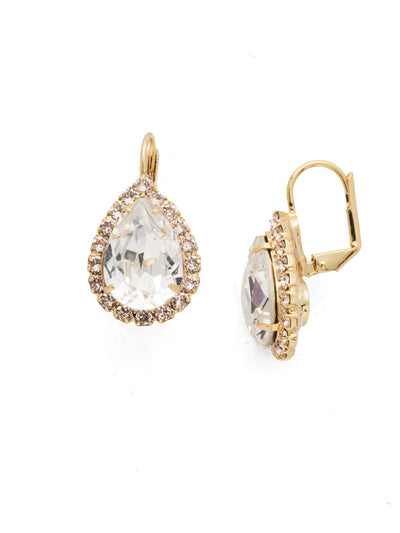 Reed French Wire Earring - EDR48BGPLS - <p>Classic styling abounds with a brilliant pear crystal, surrounded by petite rounds. From Sorrelli's Soft Petal collection in our Bright Gold-tone finish.</p>