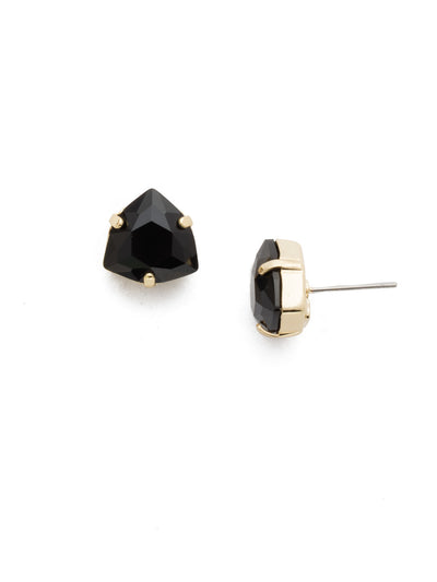 Perfectly Pretty Stud Earring - EDS10BGJET - <p>A classic and elegant look, this design features a trillion cut crystal on a stud post. From Sorrelli's Jet collection in our Bright Gold-tone finish.</p>