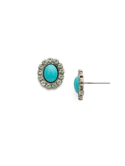 Daisy Earring - EDS29ASVH - <p>A petite oval cabochon surrounded by delicate round crystals adds just the right touch of sparkle to your look. From Sorrelli's Vivid Horizons collection in our Antique Silver-tone finish.</p>