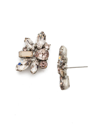 Muscari Stud Earring - EDT4ASSBL - <p>A variety of geometric crystals form this modern asymmetric style. From Sorrelli's Satin Blush collection in our Antique Silver-tone finish.</p>