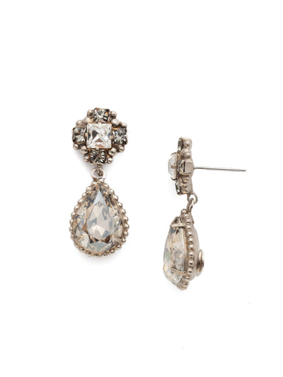 Posey Dangle Earrings - EDT8ASCRO - <p>Pear shaped crystals set in decorative edging alternate with vintage inspired crystal clusters for a unique design. From Sorrelli's Crystal Rock collection in our Antique Silver-tone finish.</p>