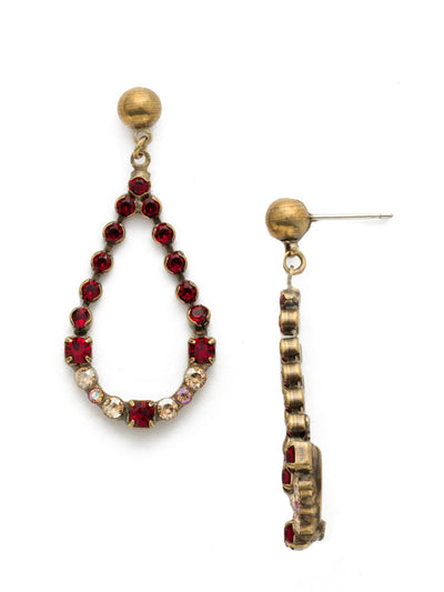 The Skinny Earring - EDU45AGGGA - <p>Petite round crystals in a variety of settings align to form this sleek, slender style. From Sorrelli's Go Garnet collection in our Antique Gold-tone finish.</p>
