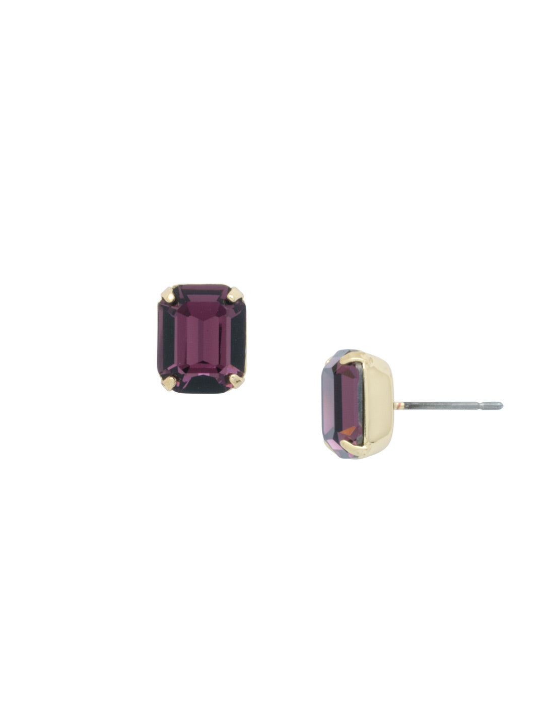 Octavia Stud Earrings - EDU53BGMRL - <p>These rounded emerald cut stud earrings can be worn alone or paired with anything for just a bit of extra bling! From Sorrelli's Merlot collection in our Bright Gold-tone finish.</p>