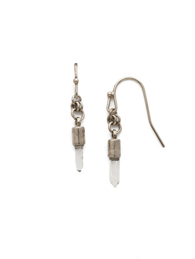 Locked In Earring Dangle Earrings - EDW24ASCRY - <p>Metal finished with a raw, natural crystal completes this naturally beautiful design. From Sorrelli's Crystal collection in our Antique Silver-tone finish.</p>