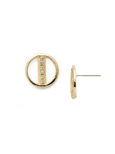 Middle Class Earring - EDW39BGCRY - <p>This style accentuates a line of round crystals circled by a metal hoop to create an eye-catching design. From Sorrelli's Crystal collection in our Bright Gold-tone finish.</p>