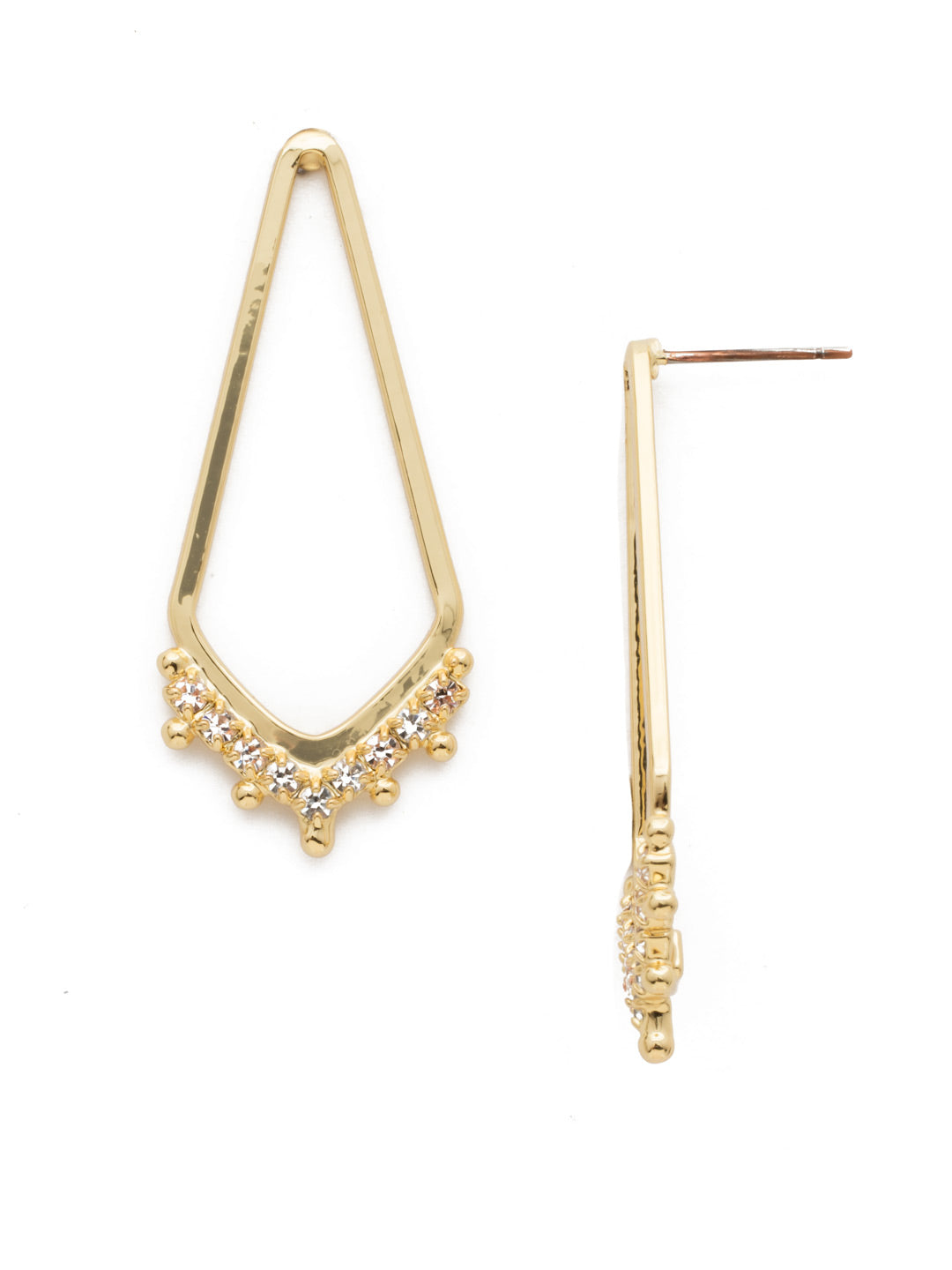 Free Fall Dangle Earring - EDW9BGCRY - <p>A small crystal encrusted chevron hanging from two metal chains creates this simply elegant style. From Sorrelli's Crystal collection in our Bright Gold-tone finish.</p>