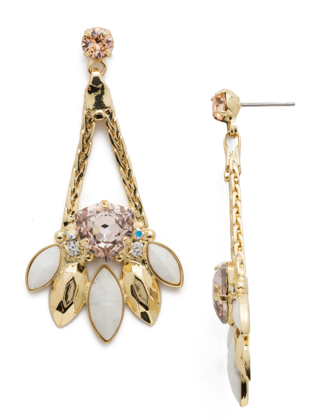 Harmony Dangle Earrings - EDX24BGSCL - The perfect earrings to add that 'wow factor' to any outfit. A small round crystal at the post leads down to a stunning drop design consisting of mixed crystals and navette-shaped stones.