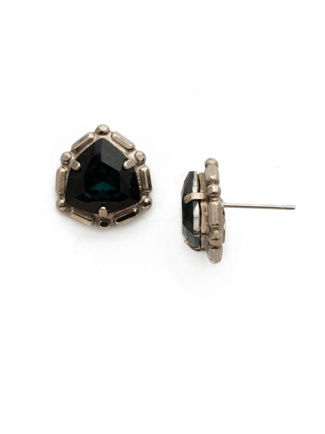 Primula Earring - EDX8ASBSD - A shield shaped crystal in a detailed metal setting. Perfect if you want to add just a bit of sparkle to any outfit!