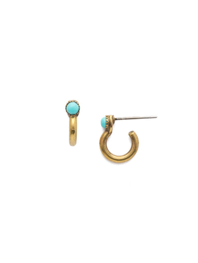 Danika Hoop Earrings - EDY26AGAZ - A classic Sorrelli style to make a statement or wear everyday. From Sorrelli's Azure Allure collection in our Antique Gold-tone finish.
