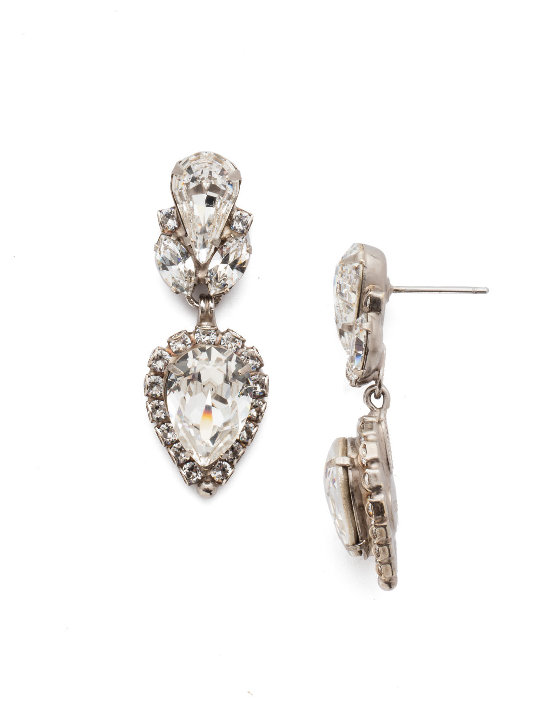 Sea Change Dangle Earrings - EDZ38ASCRY - <p>A cluster of crystals anchors this teardrop crystal in a stunning antique finish perfect to add a bit of sparkle to your look. From Sorrelli's Crystal collection in our Antique Silver-tone finish.</p>