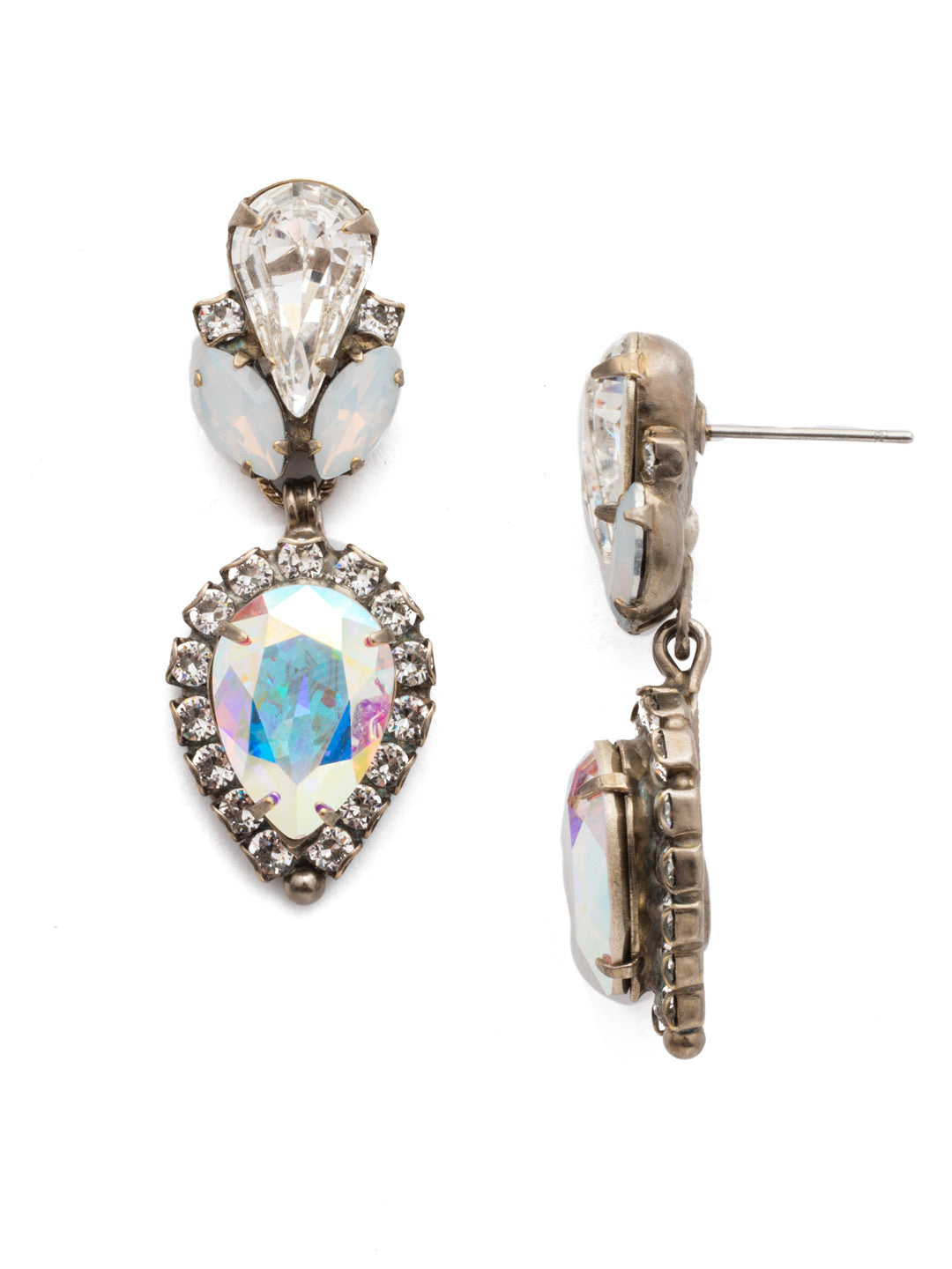 Sea Change Dangle Earrings - EDZ38ASWBR - <p>A cluster of crystals anchors this teardrop crystal in a stunning antique finish perfect to add a bit of sparkle to your look. From Sorrelli's White Bridal collection in our Antique Silver-tone finish.</p>