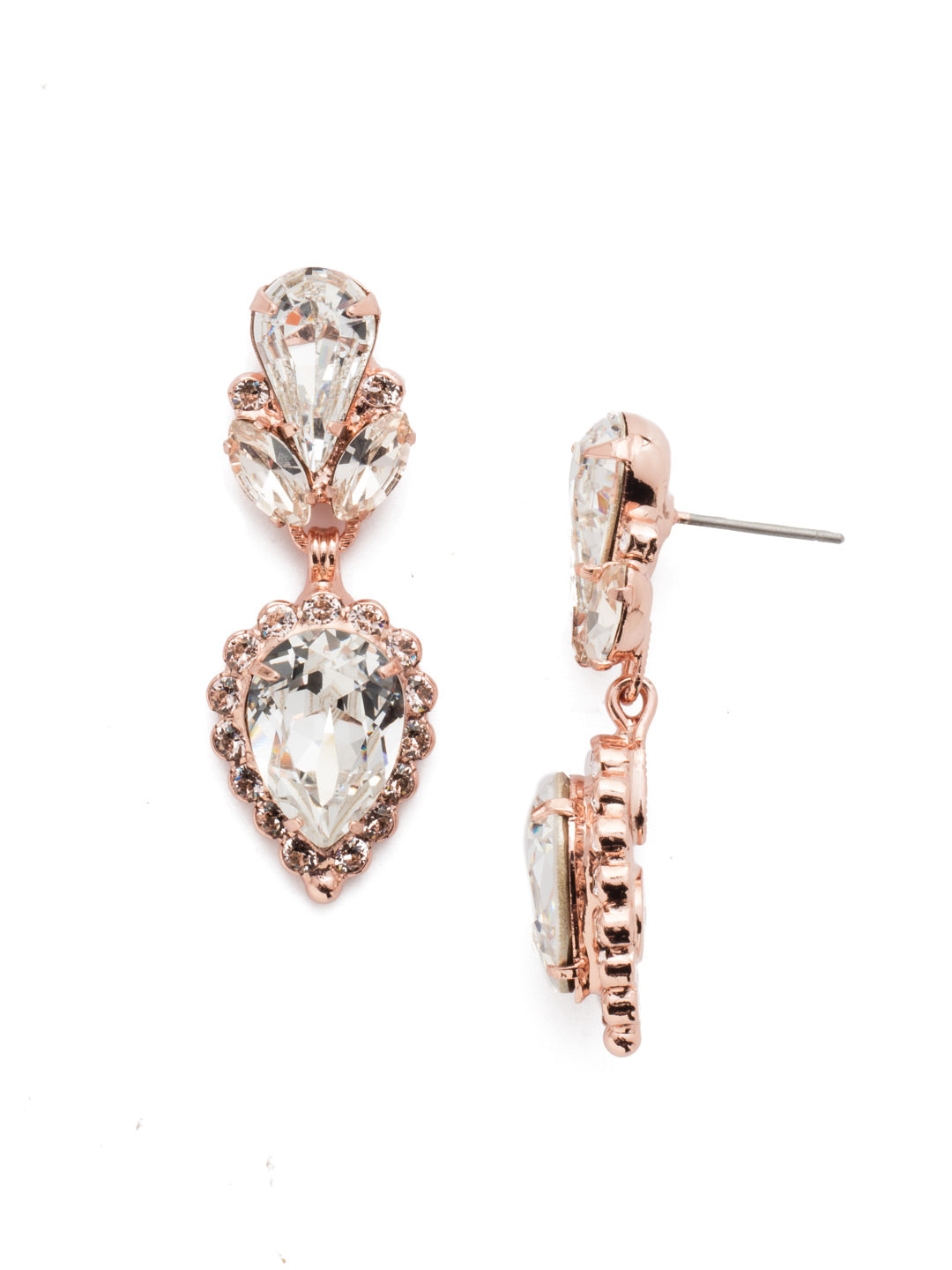 Sea Change Dangle Earrings - EDZ38RGSNB - <p>A cluster of crystals anchors this teardrop crystal in a stunning antique finish perfect to add a bit of sparkle to your look. From Sorrelli's Snow Bunny collection in our Rose Gold-tone finish.</p>